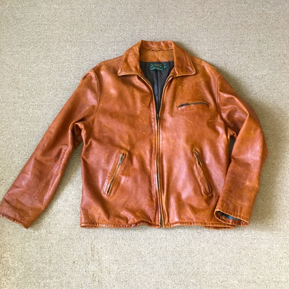 FILSON CC HALSEY LEATHER JACKET SIZE XL GORGEOUS!